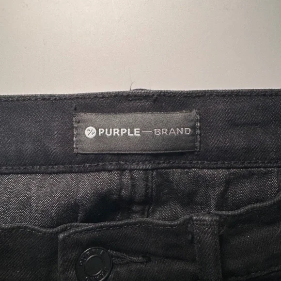 Purple Brand P0001 Skinny Jeans Men's Size 34 Black Distressed Streetwear Grunge